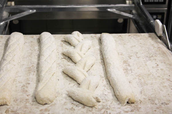 french baguette before baking