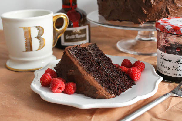 double chocolate cake slice