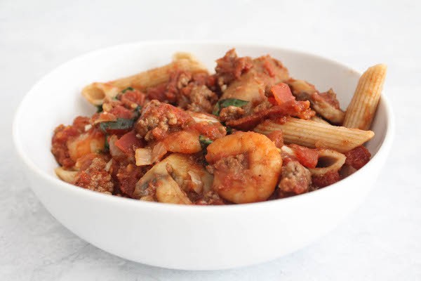 sausage and shrimp pasta