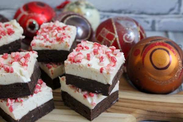 cream cheese and peppermint crunch brownies