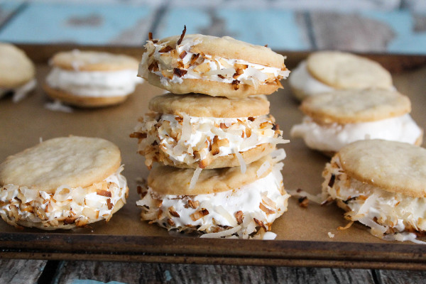 Mini Coconut Ice Cream Sandwiches - Confessions of a Chocoholic
