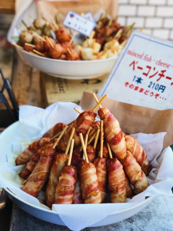 bacon wrapped fish tsukiji