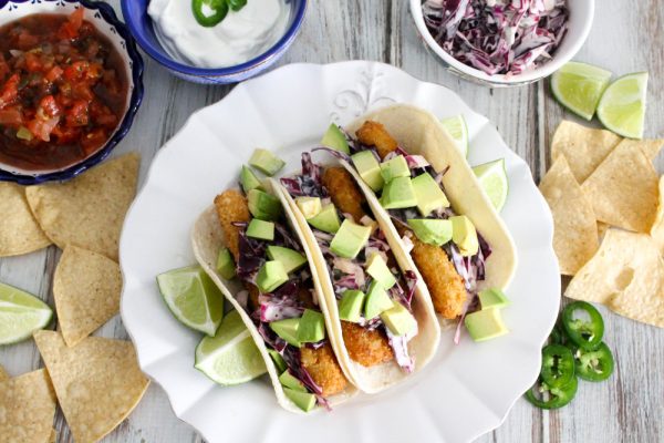 Crunchy Fish Tacos with Spicy Purple Slaw