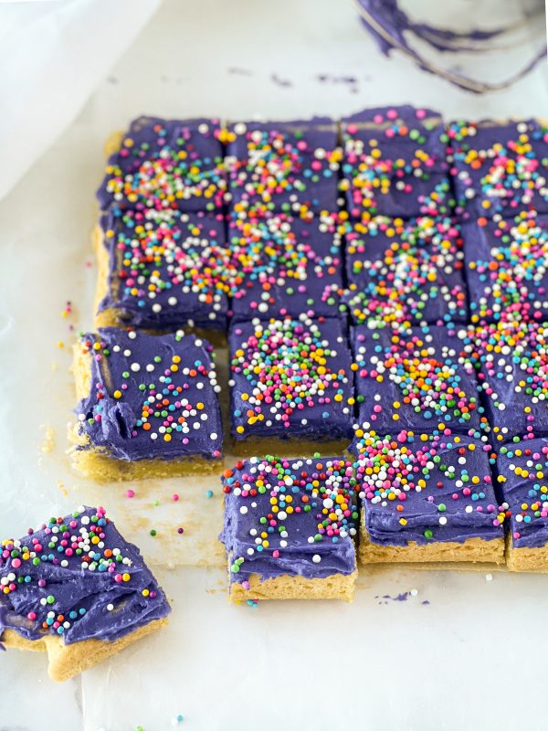 Cookie Bars with Ube Cream Cheese Frosting